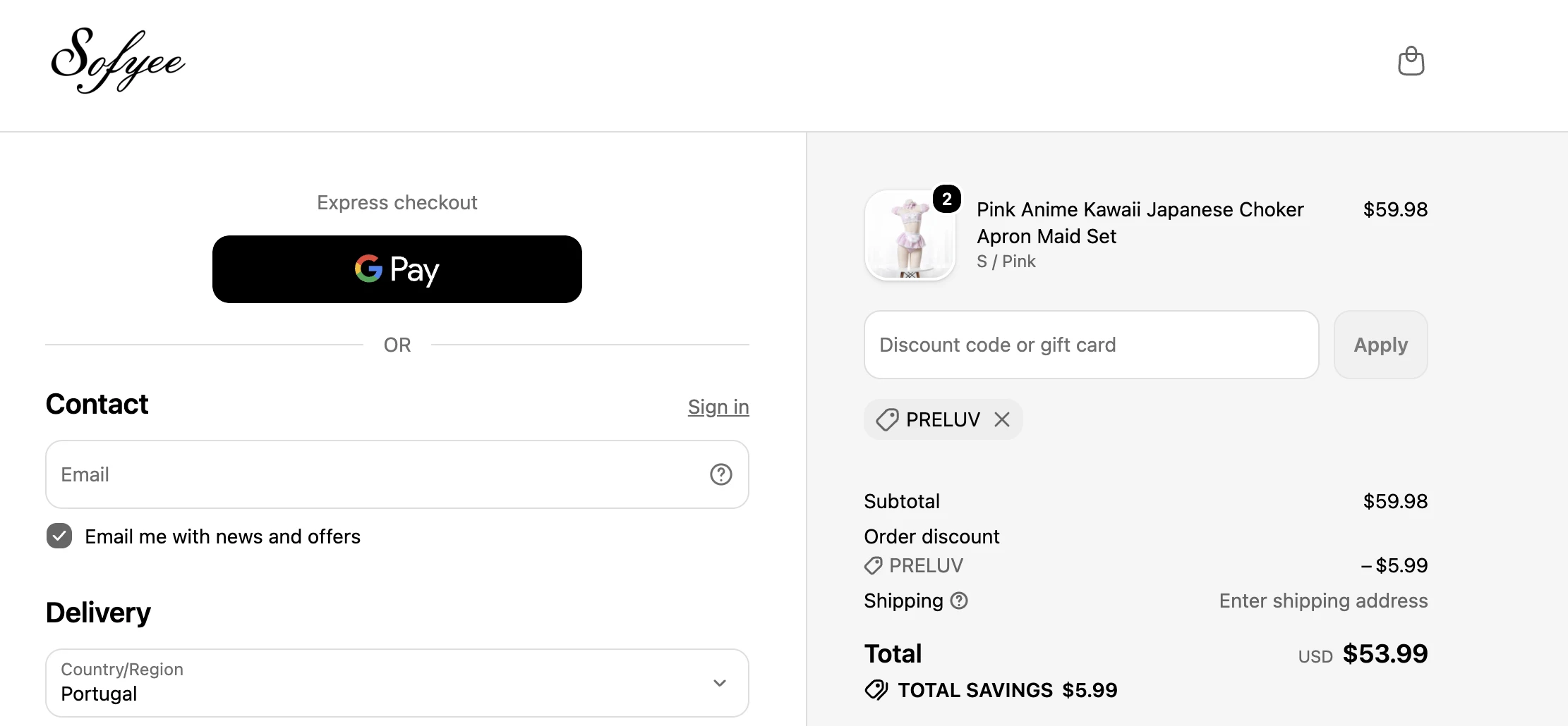 Use Discount Code PRELUV for 10% OFF Sitewide at sofyee.com